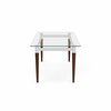 Lesro Siena Lounge Reception Coffee Table 40x20in Glass Top, Walnut SN0840